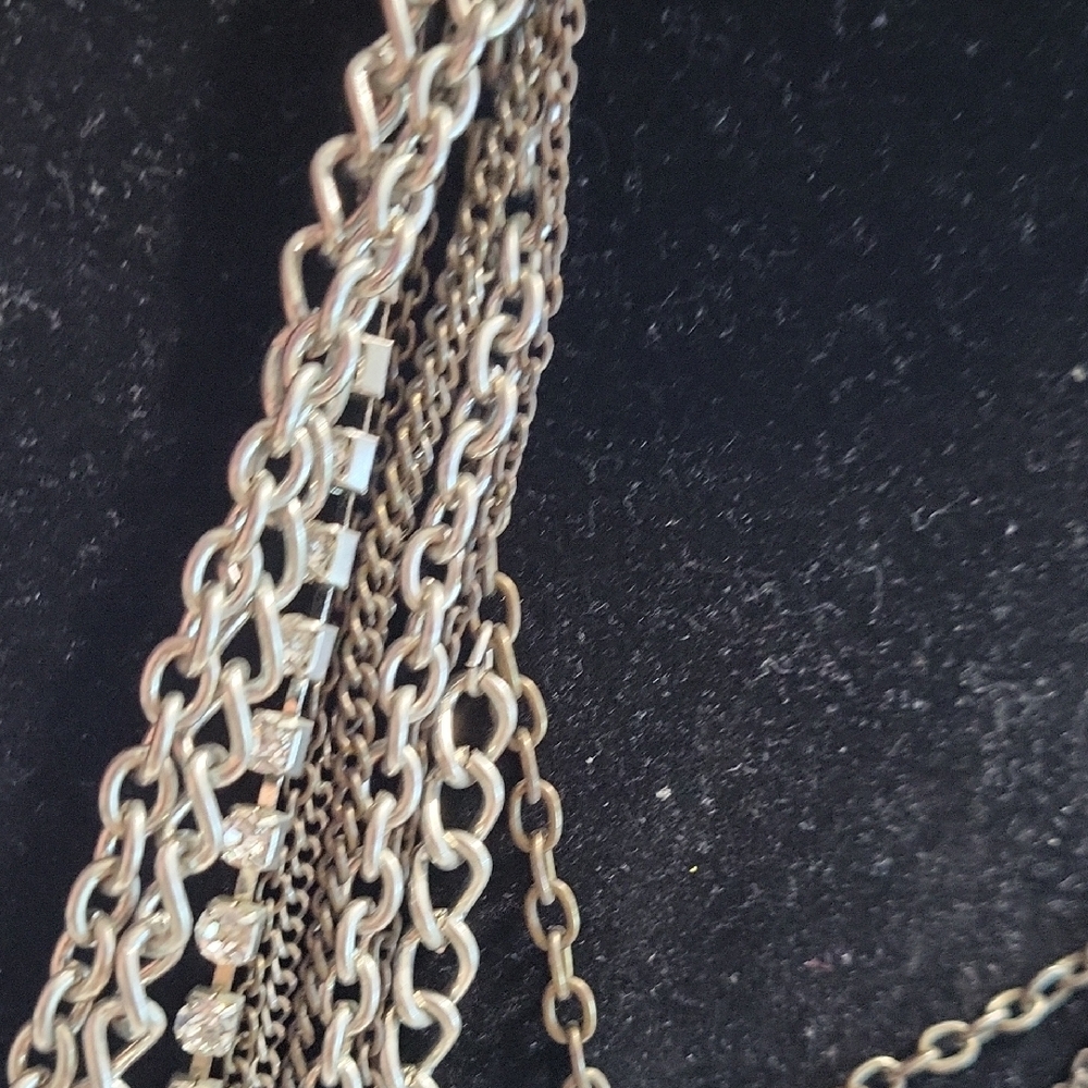 Source Unknown Silver Layered Necklace - image 6